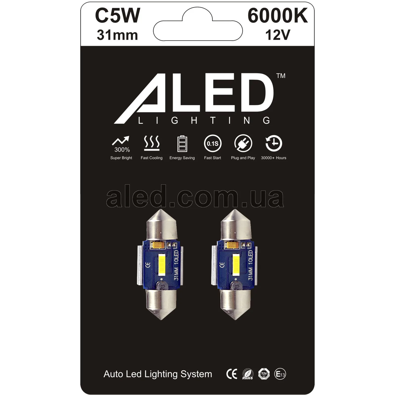 Світлодіодні (LED) лампи ALED C5W Festoon 31мм