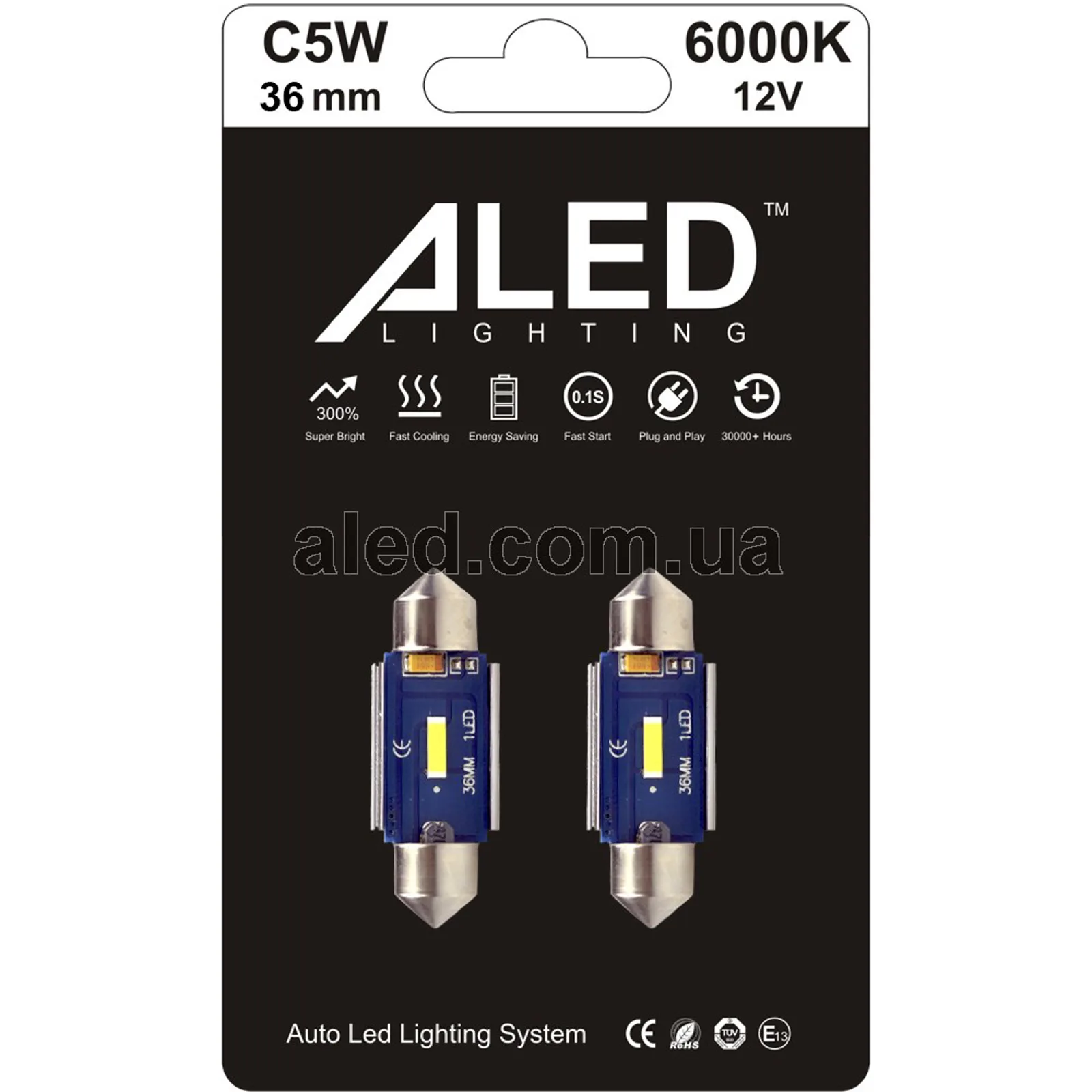 Світлодіодні (LED) лампи ALED C5W Festoon 36мм