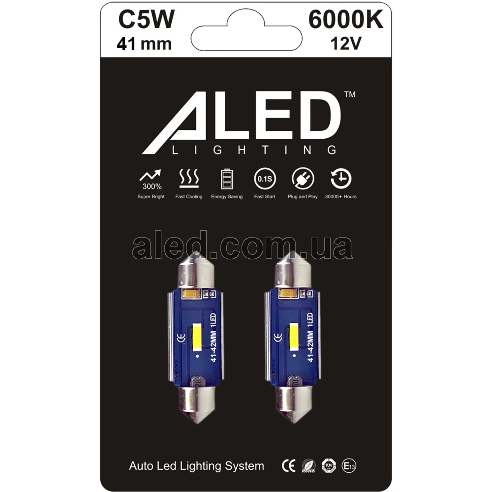 Світлодіодні (LED) лампи ALED C5W Festoon 41-42мм