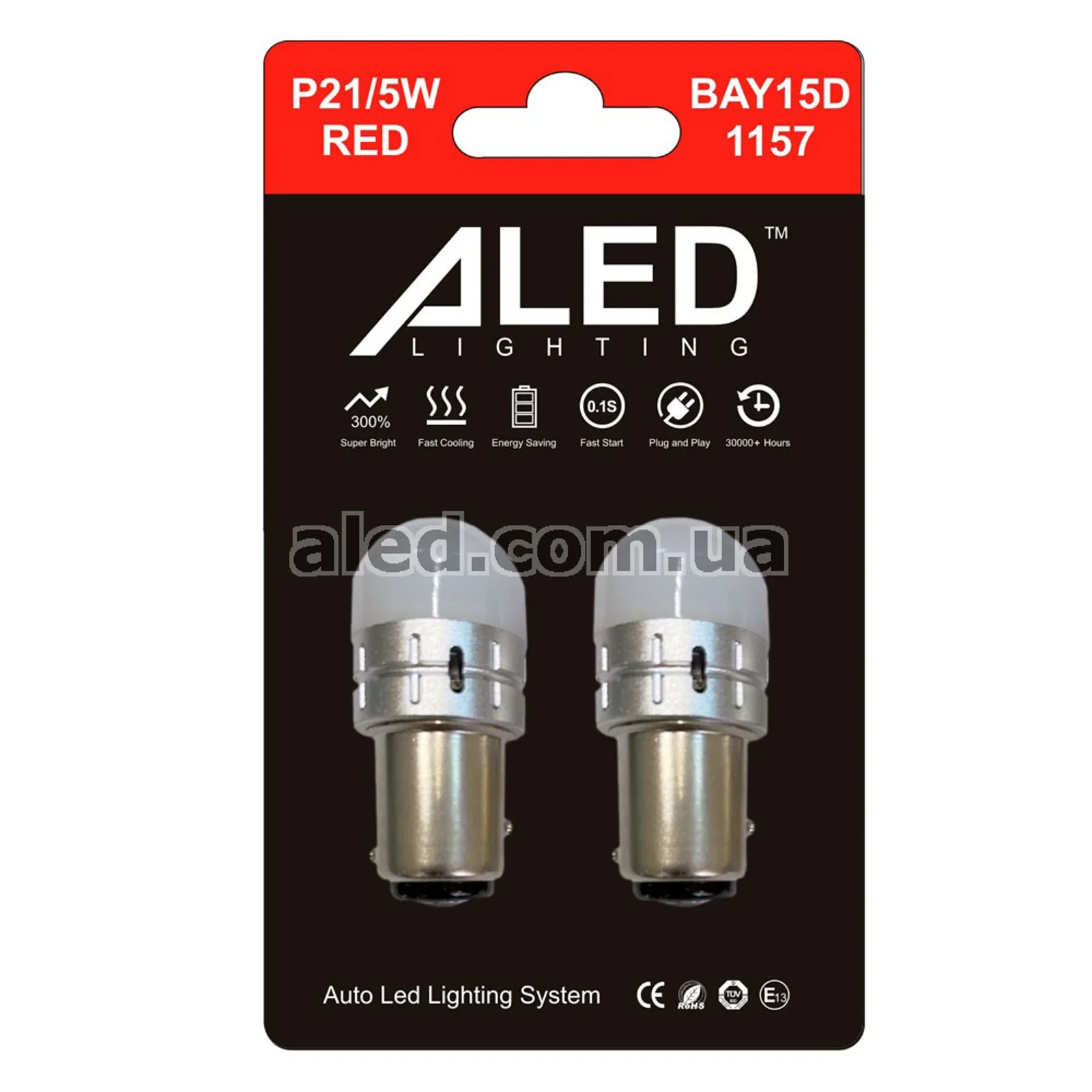 Світлодіодні (LED) лампи ALED P21/5W (1157) Red